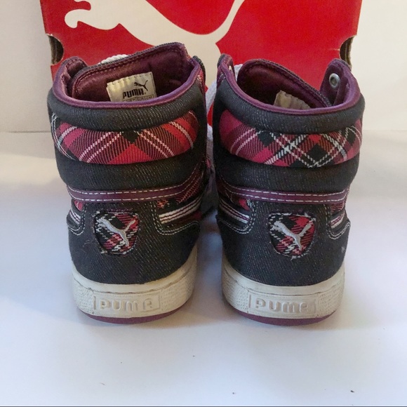 First round plaid; high top Puma; Size 5.5 - Picture 4 of 8